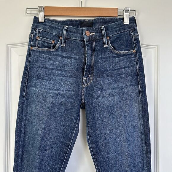 MOTHER Jeans Size 25 The Looker Crop Jeans Switch It Up Blue Denim Stretch - Picture 3 of 13